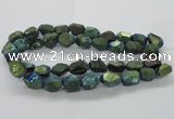 CNG1802 13*18mm - 15*20mm faceted nuggets plated quartz beads