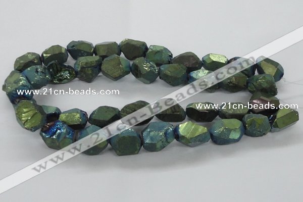 CNG1802 13*18mm - 15*20mm faceted nuggets plated quartz beads