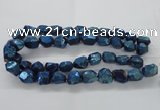 CNG1803 13*18mm - 15*20mm faceted nuggets plated quartz beads