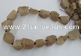 CNG1805 15.5 inches 15*20mm - 20*25mm nuggets plated rose quartz beads