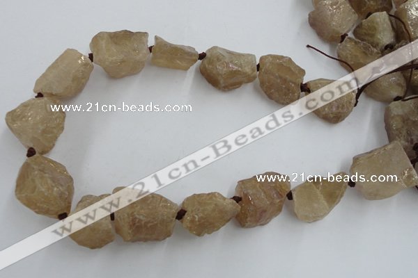 CNG1805 15.5 inches 15*20mm - 20*25mm nuggets plated rose quartz beads