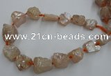 CNG1806 15.5 inches 15*20mm - 20*25mm nuggets plated rose quartz beads