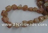 CNG1807 15.5 inches 15*20mm - 20*25mm nuggets plated rose quartz beads