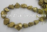 CNG1810 15.5 inches 15*20mm - 20*25mm nuggets plated rose quartz beads