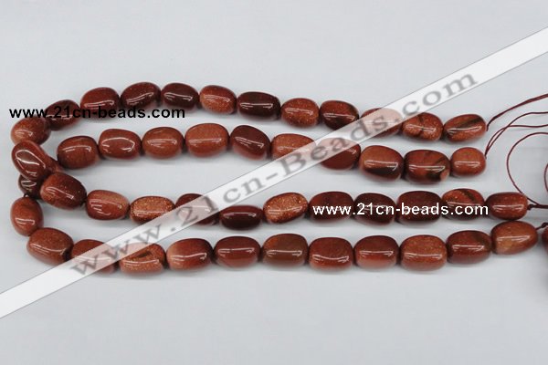 CNG19 15.5 inches 12*17mm nuggets goldstone gemstone beads