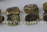 CNG2001 15.5 inches 8*12mm - 10*15mm nuggets plated quartz beads