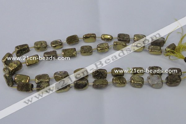 CNG2001 15.5 inches 8*12mm - 10*15mm nuggets plated quartz beads