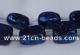 CNG2004 15.5 inches 8*12mm - 10*15mm nuggets plated quartz beads