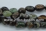 CNG201 15.5 inches 8*10mm nuggets rainbow agate gemstone beads