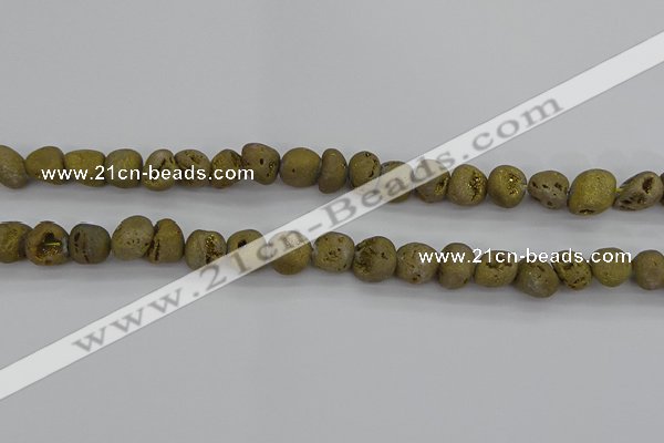 CNG2011 15.5 inches 8*10mm - 10*14mm nuggets plated druzy agate beads