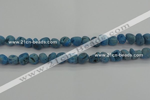 CNG2015 15.5 inches 8*10mm - 10*14mm nuggets plated druzy agate beads