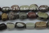 CNG202 15.5 inches 8*13mm nuggets leopard skin jasper beads