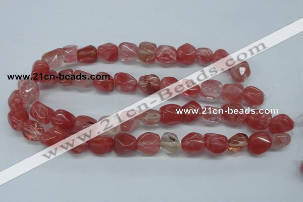 CNG205 15.5 inches 12-4mm*16-18mm nuggets cherry quartz beads