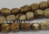 CNG208 15.5 inches 8*10mm nuggets picture jasper gemstone beads