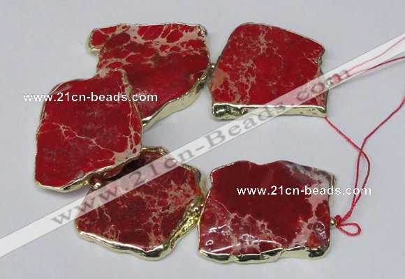 CNG2121 8 inches 30*45mm - 40*48mm freeform sea sediment jasper beads