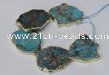 CNG2122 8 inches 30*45mm - 40*48mm freeform sea sediment jasper beads