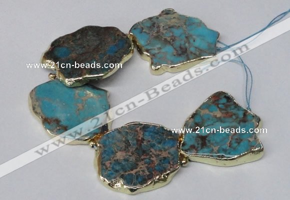 CNG2122 8 inches 30*45mm - 40*48mm freeform sea sediment jasper beads