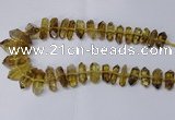CNG2154 15.5 inches 10*25mm - 15*40mm faceted nuggets lemon quartz beads