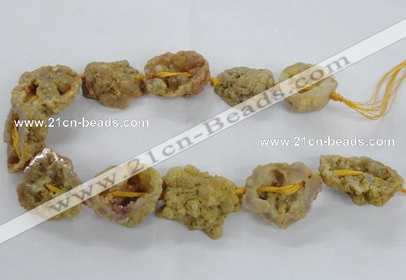 CNG2158 15.5 inches 25*35mm - 35*40mm nuggets druzy agate beads
