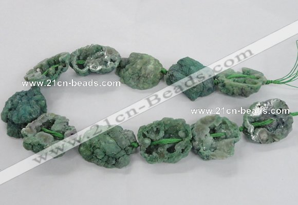 CNG2162 15.5 inches 25*35mm - 35*40mm nuggets druzy agate beads