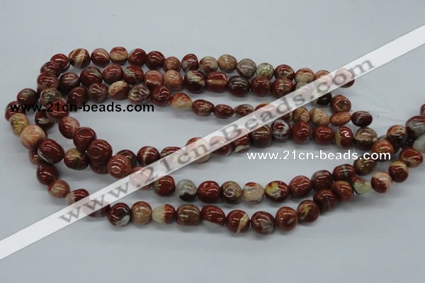 CNG217 15.5 inches 10*12mm nuggets red jasper gemstone beads