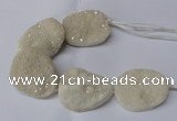 CNG2170 7.5 inches 25*35mm - 35*40mm freeform druzy agate beads