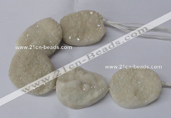 CNG2170 7.5 inches 25*35mm - 35*40mm freeform druzy agate beads