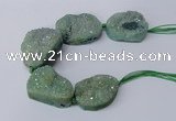 CNG2174 7.5 inches 25*35mm - 35*40mm freeform druzy agate beads