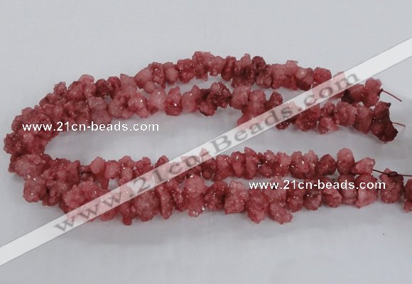 CNG2210 15.5 inches 10*14mm - 13*18mm nuggets plated druzy quartz beads