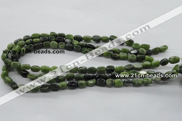 CNG222 15.5 inches 7*9mm nuggets canadian jade gemstone beads