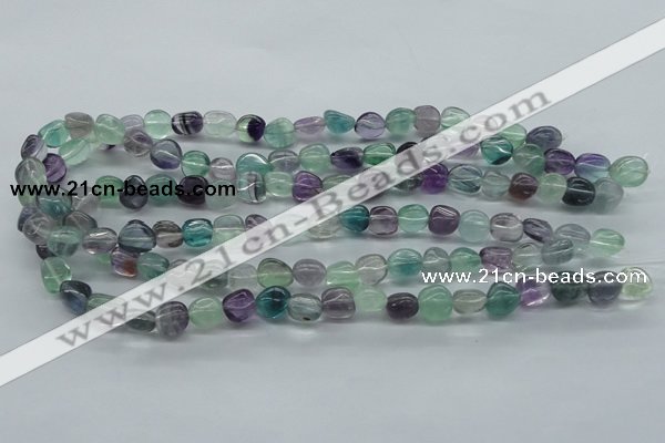 CNG226 15.5 inches 8-10mm*12-14mm nuggets fluorite gemstone beads