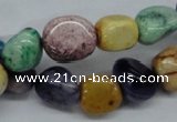 CNG228 15.5 inches 10*14mm nuggets dyed white agate gemstone beads