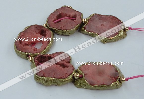 CNG2312 7.5 inches 25*35mm - 35*40mm freeform druzy agate beads