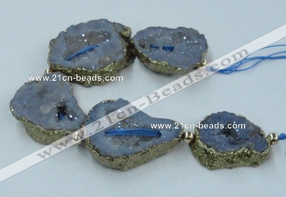 CNG2313 7.5 inches 25*35mm - 35*40mm freeform druzy agate beads