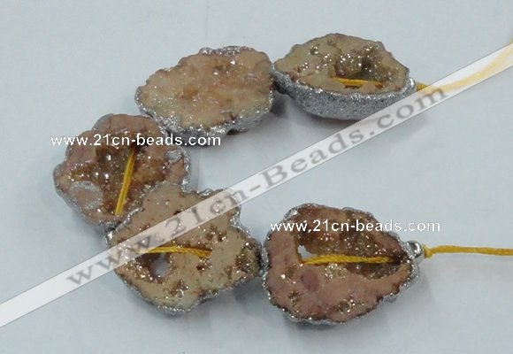 CNG2318 7.5 inches 25*35mm - 35*40mm freeform druzy agate beads