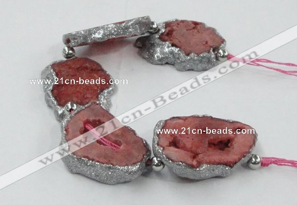 CNG2319 7.5 inches 25*35mm - 35*40mm freeform druzy agate beads