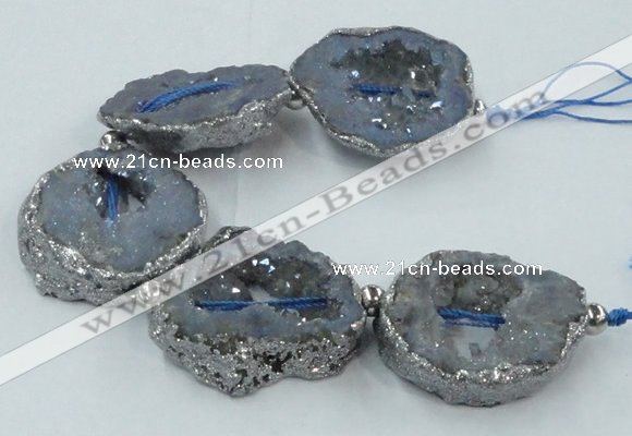 CNG2320 7.5 inches 25*35mm - 35*40mm freeform druzy agate beads