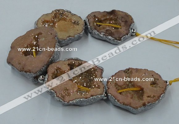 CNG2326 7.5 inches 35*40mm - 45*50mm freeform druzy agate beads