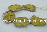 CNG2328 7.5 inches 35*40mm - 45*50mm freeform druzy agate beads