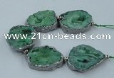 CNG2334 7.5 inches 35*40mm - 45*50mm freeform druzy agate beads