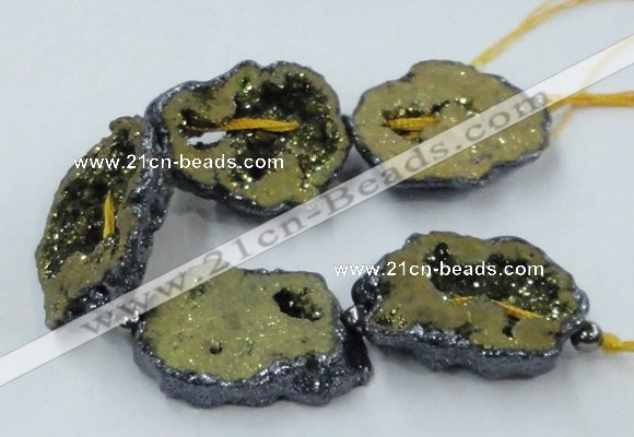 CNG2345 7.5 inches 25*35mm - 35*40mm freeform druzy agate beads