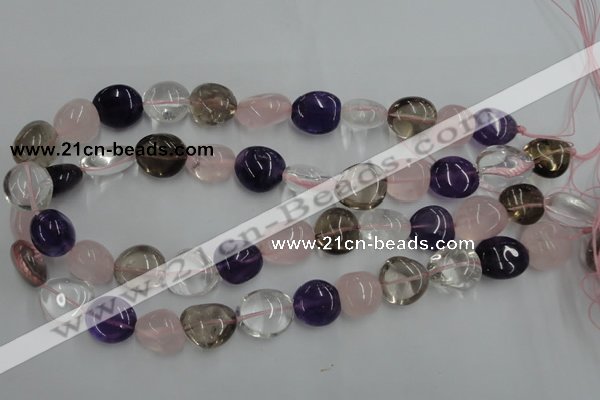 CNG235 15.5 inches 15*16mm nuggets mixed quartz beads