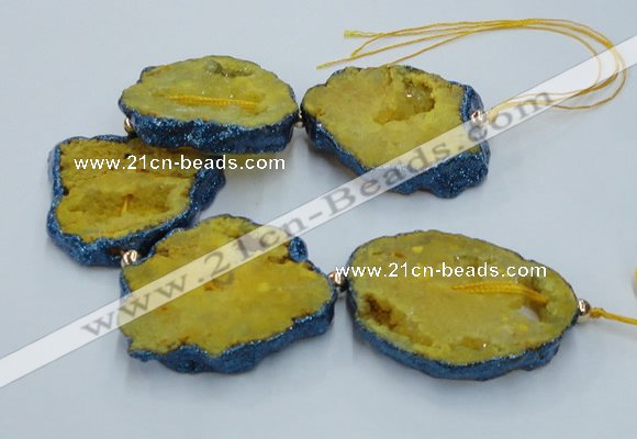 CNG2356 7.5 inches 40*50mm - 55*60mm freeform druzy agate beads