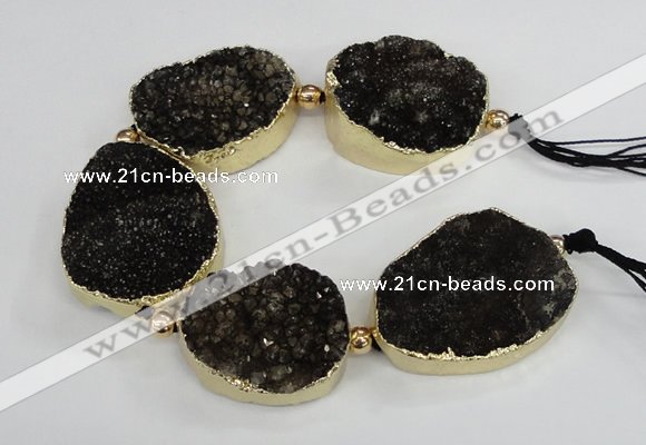 CNG2380 7.5 inches 25*30mm - 30*35mm freeform druzy agate beads