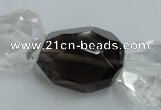 CNG239 18*25mm - 25*30mm faceted nuggets smoky quartz & crystal beads