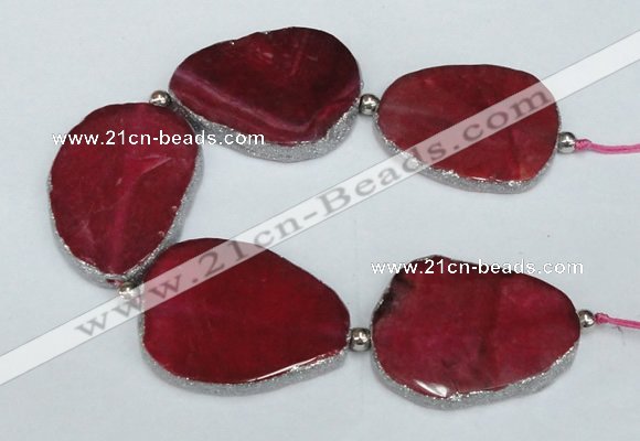 CNG2392 7.5 inches 35*45mm - 45*55mm freeform agate gemstone beads