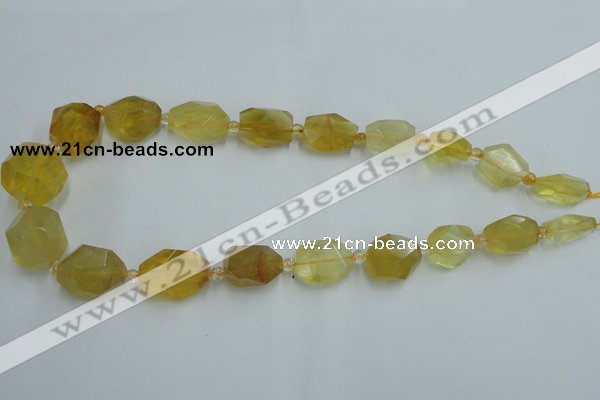 CNG240 10*15mm - 20*22mm faceted nuggets citrine gemstone beads