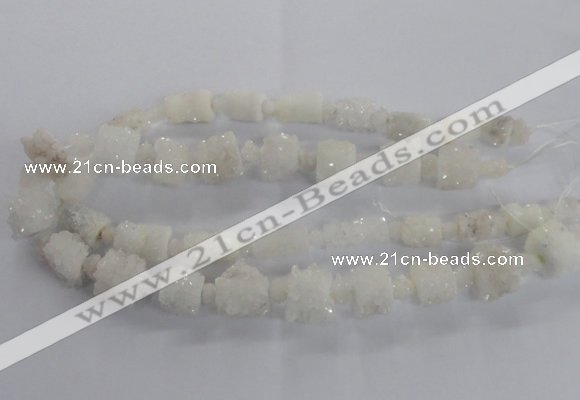 CNG2434 15.5 inches 12*14mm - 15*18mm tube druzy quartz beads