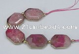 CNG2451 7.5 inches 20*25mm - 25*35mm faceted freeform agate beads