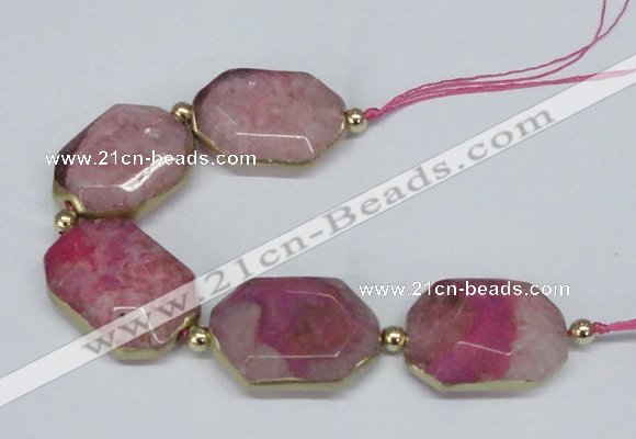 CNG2451 7.5 inches 20*25mm - 25*35mm faceted freeform agate beads